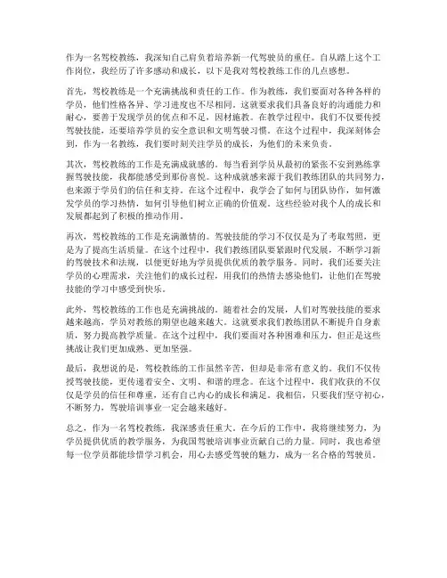 驾校教练工作感想