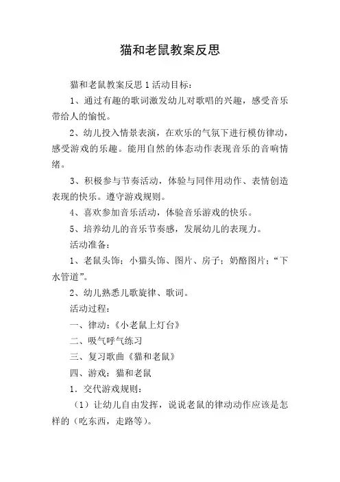 猫和老鼠教案反思