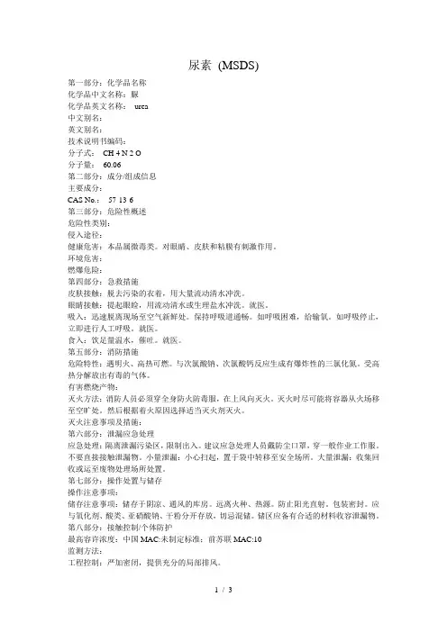 尿素(MSDS)