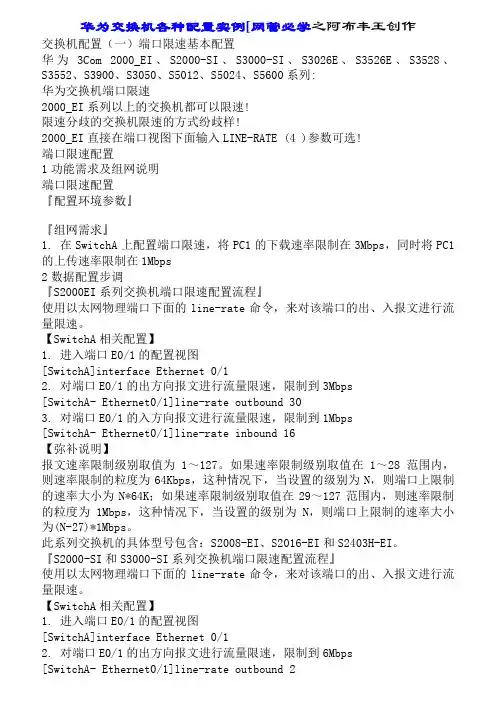 华为交换机各种配置实例[网管必学]