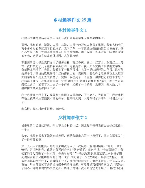 乡村趣事作文25篇
