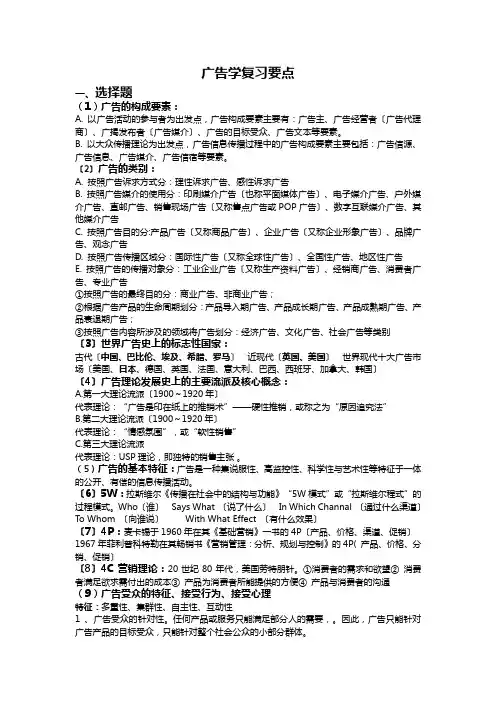 广告学复习要点