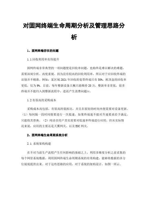 对固网终端生命周期分析及管理思路分析