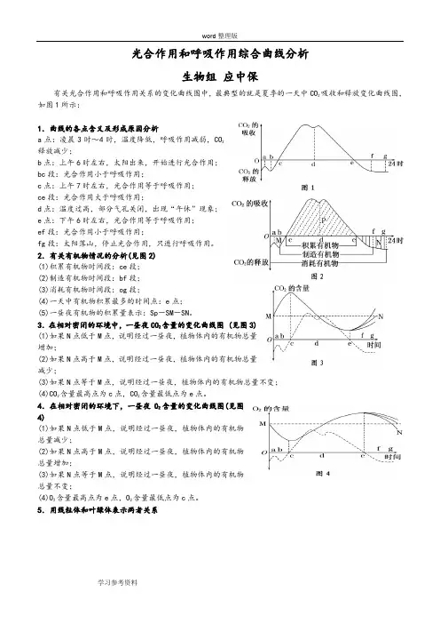 光合作用和呼吸作用综合曲线分析