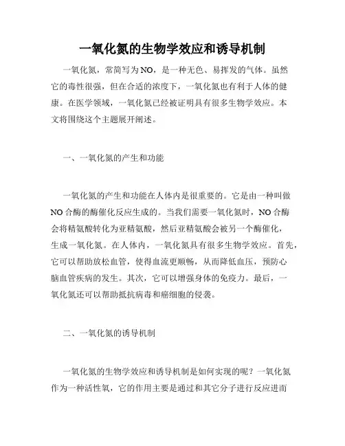 一氧化氮的生物学效应和诱导机制