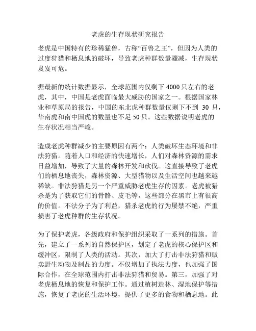 老虎的生存现状研究报告