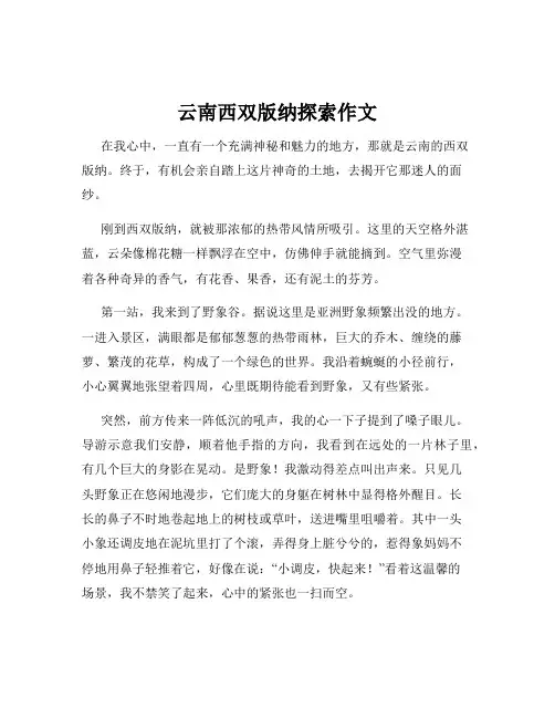 云南西双版纳探索作文