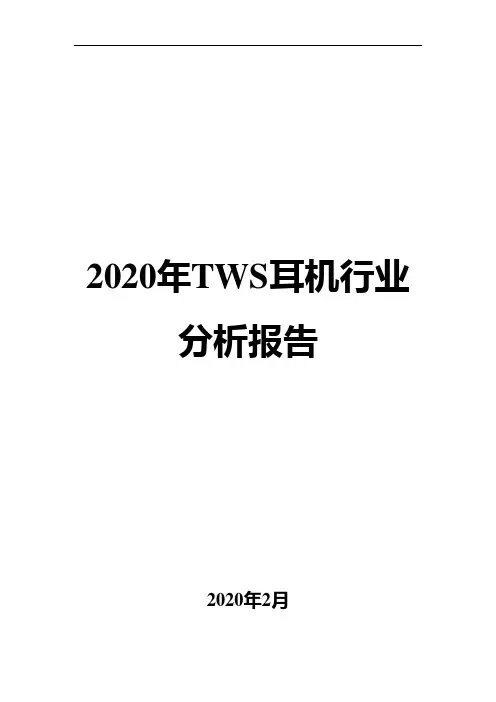 2020年TWS耳机行业分析报告