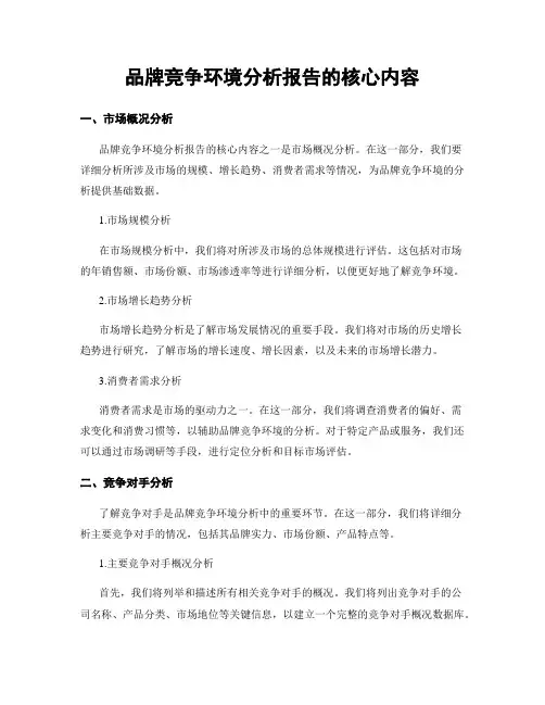 品牌竞争环境分析报告的核心内容