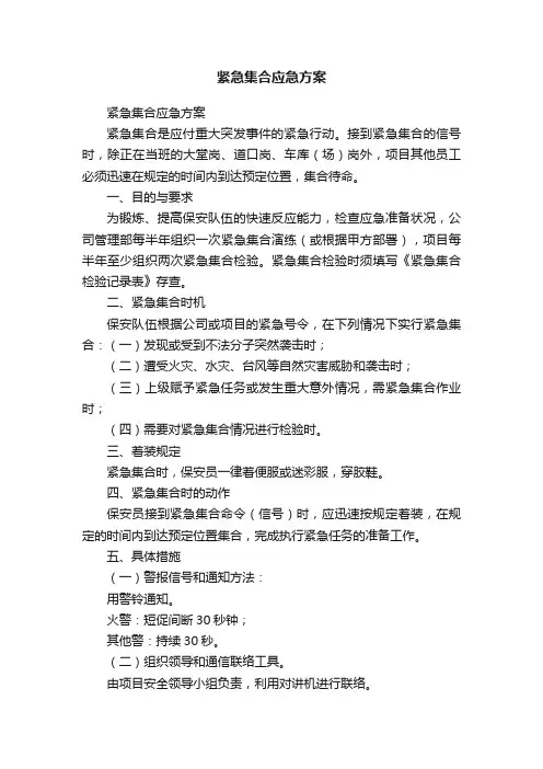 紧急集合应急方案