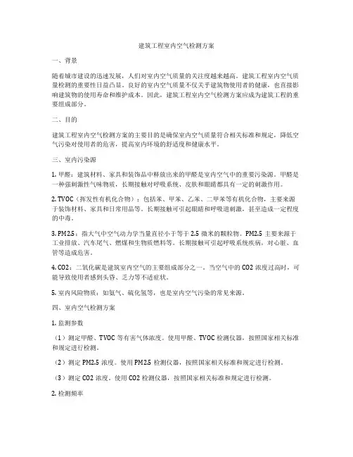 建筑工程室内空气检测方案