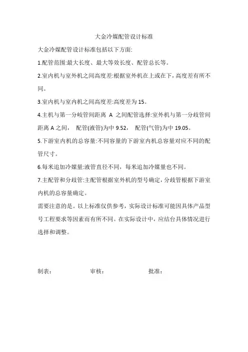 大金冷媒配管设计标准