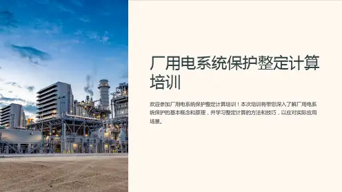 厂用电系统保护整定计算培训
