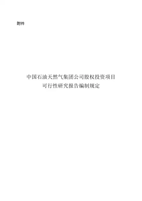 天然气集团股权投资项目可行性报告编制规定