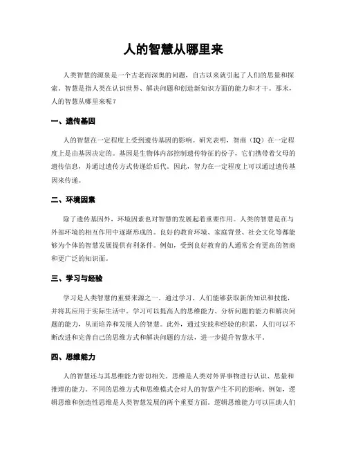 人的智慧从哪里来