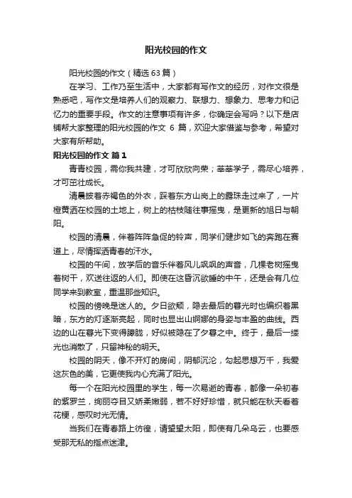 阳光校园的作文