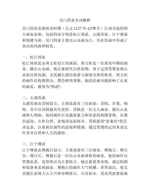 吴门四家名词解释
