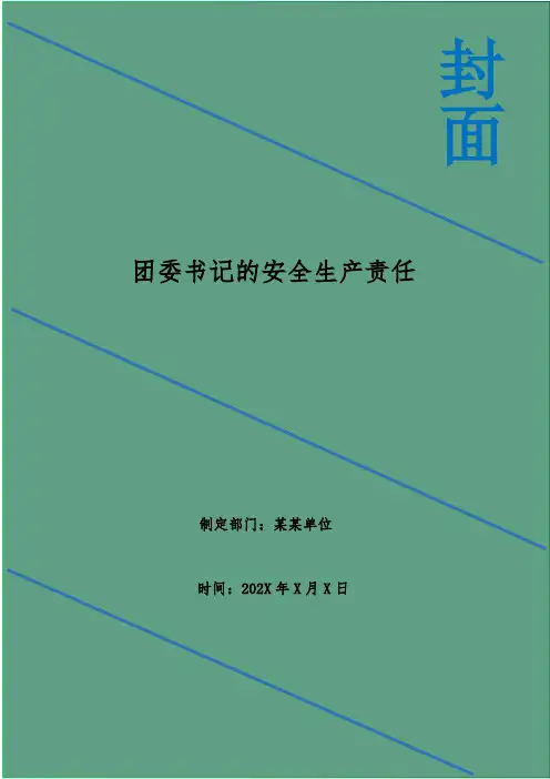 团委书记的安全生产责任