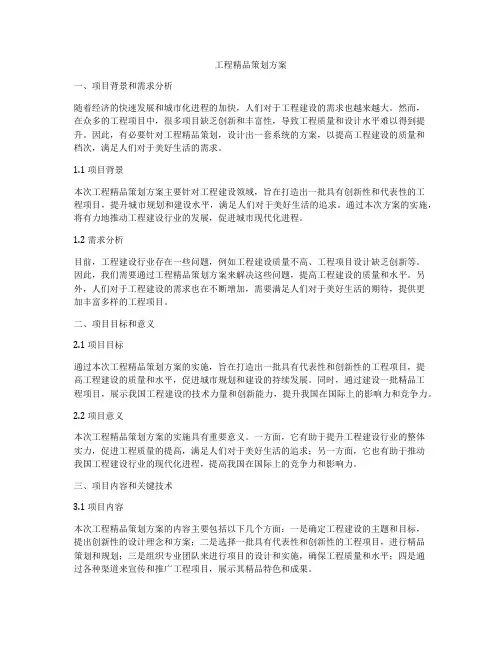 工程精品策划方案