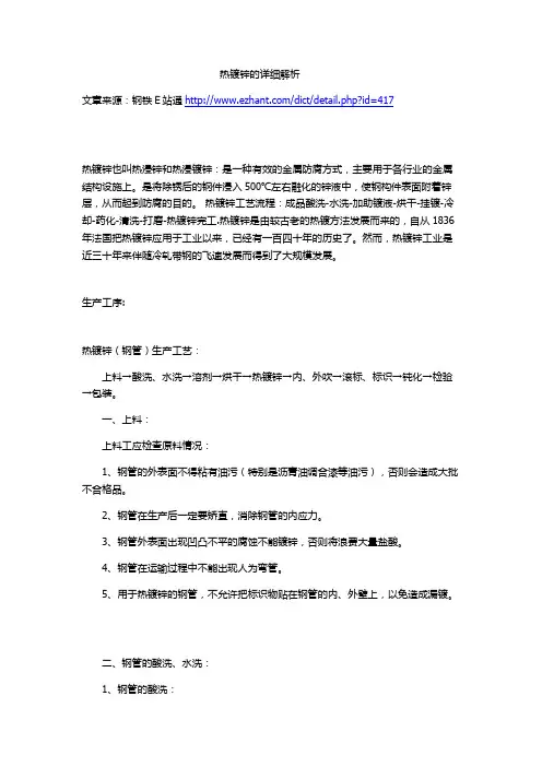 热镀锌的详细解析