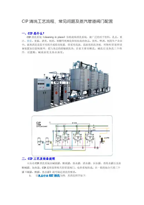 CIP清洗工艺流程、常见问题及蒸汽管道阀门配置