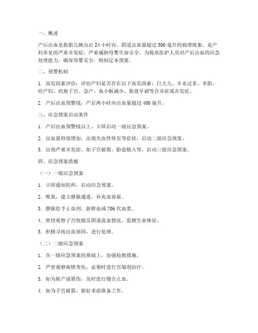 应急预案产后出血