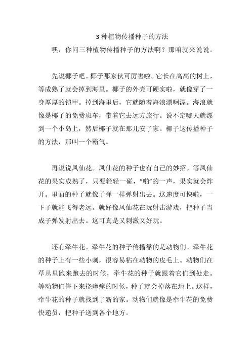 3种植物传播种子的方法