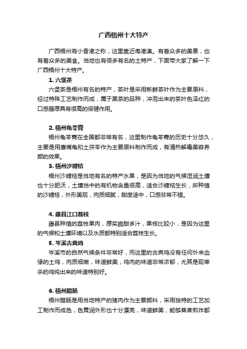 广西梧州十大特产
