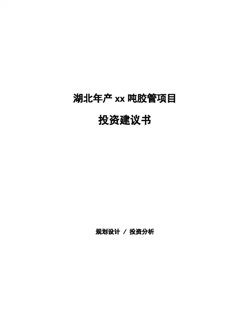 湖北年产xx吨胶管项目投资建议书(立项申请模板)