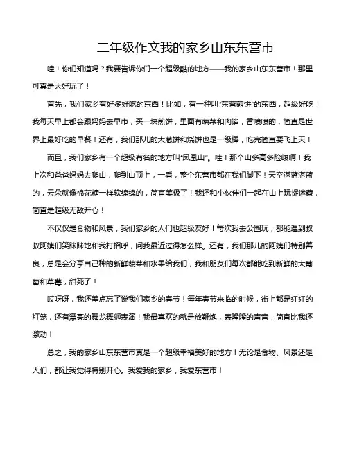 二年级作文我的家乡山东东营市