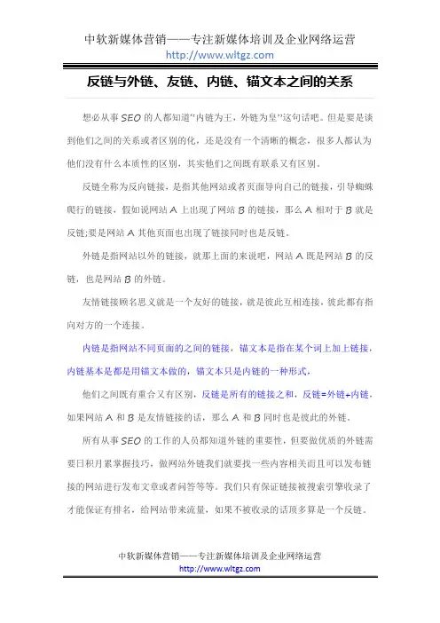 反链与外链、友链、内链、锚文本之间的关系