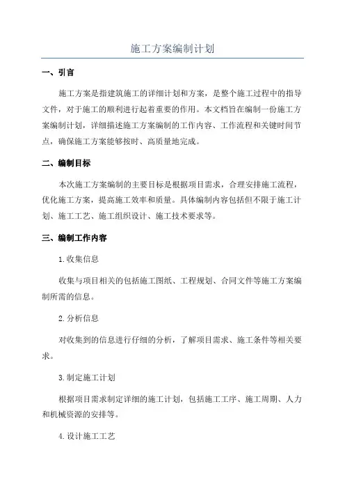 施工方案编制计划