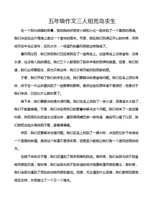 五年级作文三人组荒岛求生