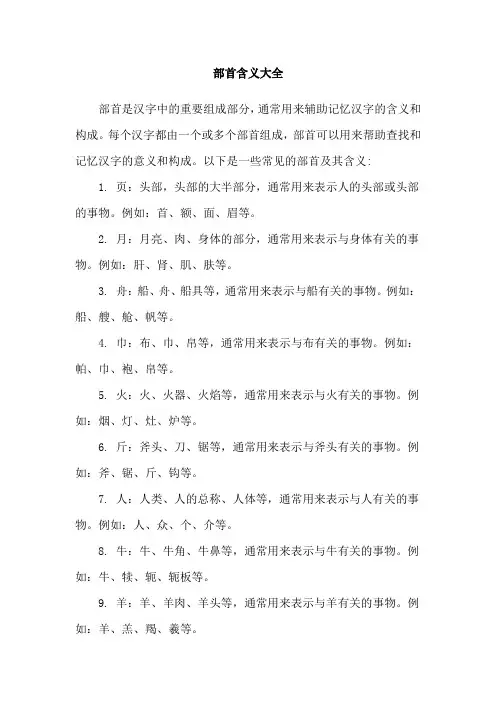 部首含义大全