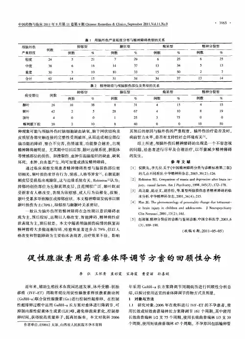 促性腺激素用药前垂体降调节方案的回顾性分析