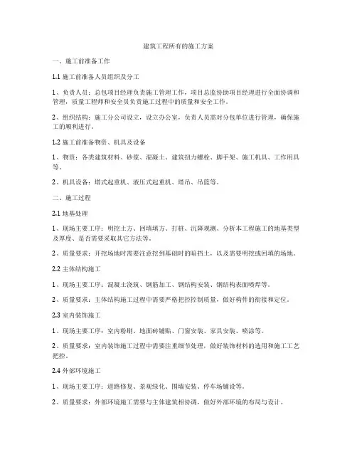 建筑工程所有的施工方案