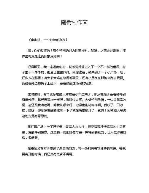 南街村作文