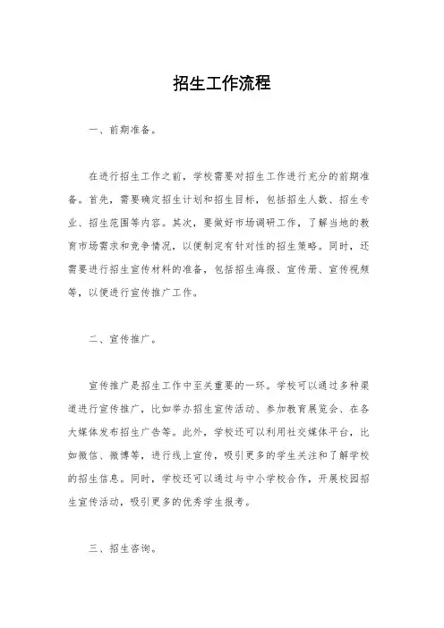 招生工作流程