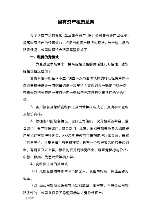 XXXX国有资产租赁方案