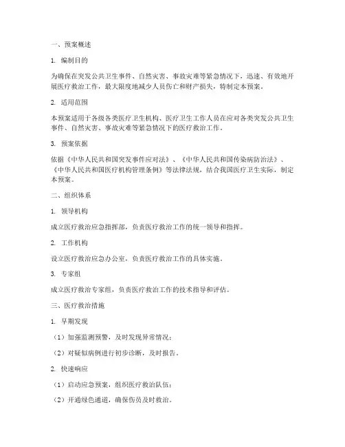 医疗救治应急预案模板