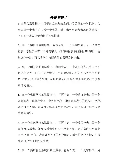 外键的例子