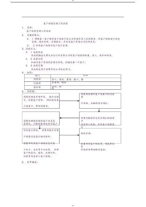 客户档案管理工作流程