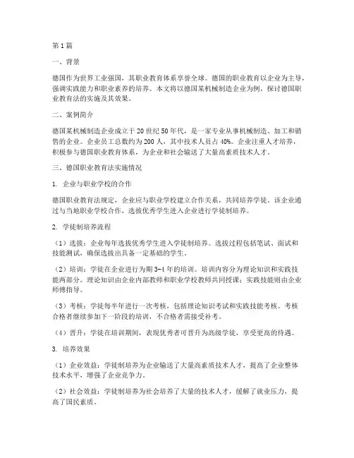 德国职业教育法案例(3篇)