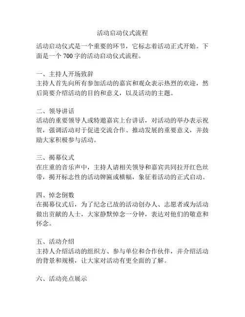活动启动仪式流程