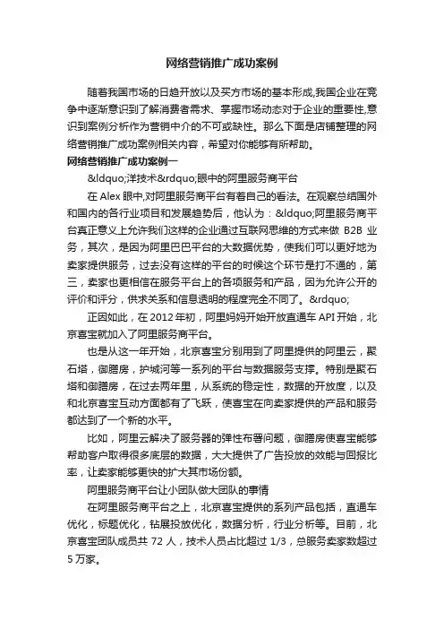 网络营销推广成功案例