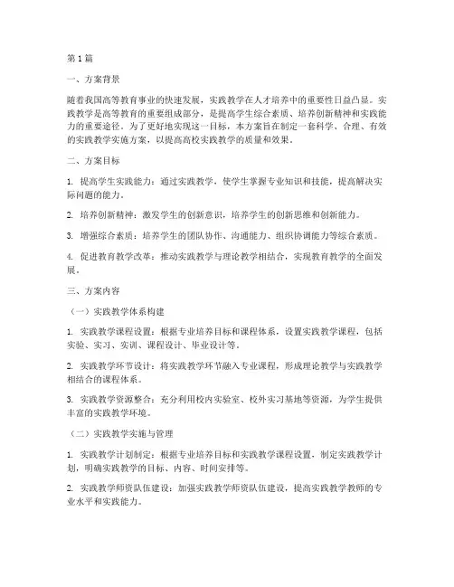 实践教学实施方案_高校(3篇)
