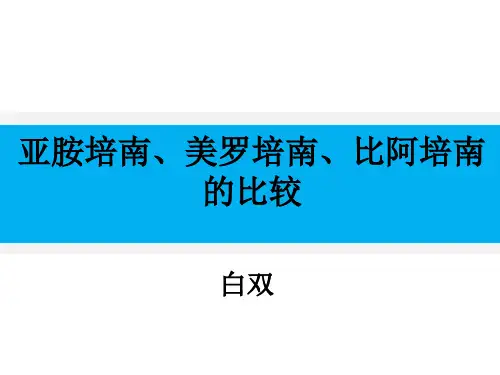 亚胺培南、美罗培南、比阿培南的比较