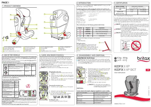 Britax Romer KIDFIX II XP SICT 儿童汽车座椅说明书