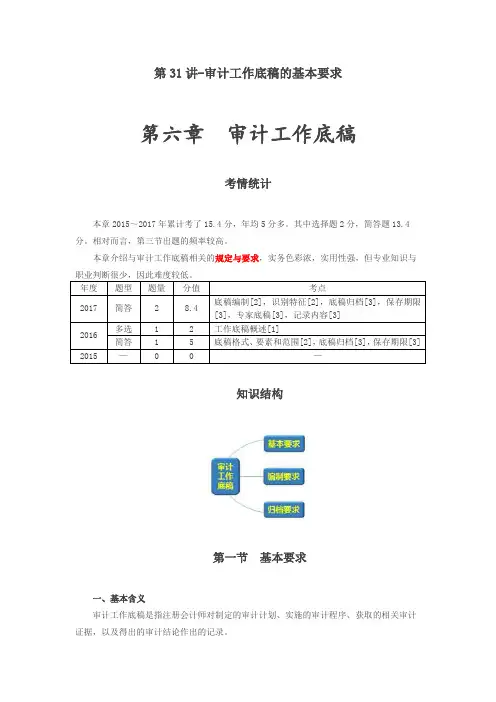 第六章 审计工作底稿