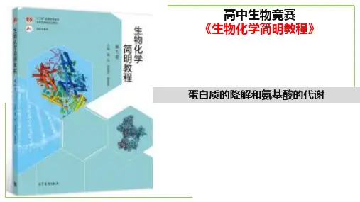 蛋白质的讲解和氨基酸的代谢-全国高中生物竞赛之《生物化学简明教程》课件